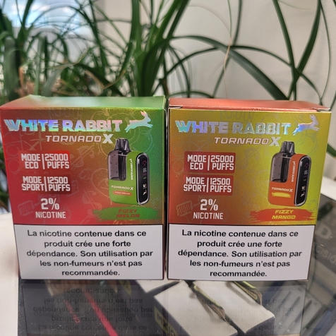 PUFF RECHARGEABLE - WHITE RABBIT - TORNADO - NIMES - AROMANIMLES